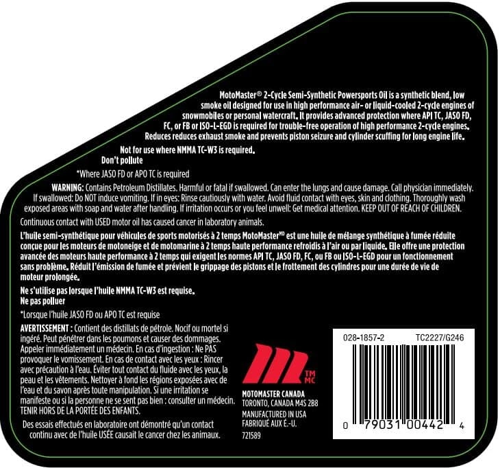 MotoMaster 2-Stoke Semi-Synthetic Powersports Oil, 4-L 5 MotoMaster 2-Stoke Semi-Synthetic Powersports Oil, 4-L - Image 5