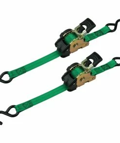 MotoMaster 1,200-lb Retractable Ratchet Tie Down Straps, 1-in X 10-ft, 2-pk