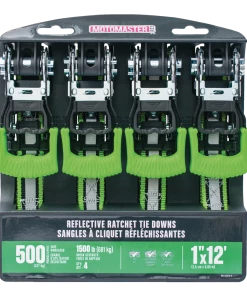 MotoMaster 1,500-lb Reflective Ratchet Tie Down Strap, With Padded D-Handle, 1-in X 12-ft, 4-pk -Cheap MotoMaster Store 1 500 lb 12 reflective strap ratchet tie downs 4 pack c7e7564b e142 4bfa b7b0 3e0bb353877d