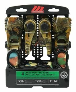 MotoMaster 1,500-lb Ratchet Tie Down Straps, 1-in X 14-ft, 4-pk -Cheap MotoMaster Store 1 500 lb 14 camo ratchet tie down 4 pack 2be6d5bf 5591 490b b16d e34984663517