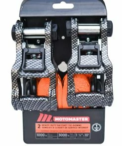 MotoMaster 3,000-lb Heavy-Duty Ratchet Tie Down Strap, Weatherproof, 1.25-in X 14-ft, 2-pk -Cheap MotoMaster Store 10ft 3 000lb carbonx ratchet tie downs 2pk 4866a3e9 fe39 4f17 ad10 cf3cd311058c