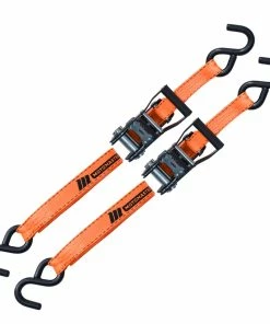 MotoMaster 3,000-lb Heavy Duty Ratchet Tie Down Strap, Non-Padded, 1-in X 10-ft, 2-pk
