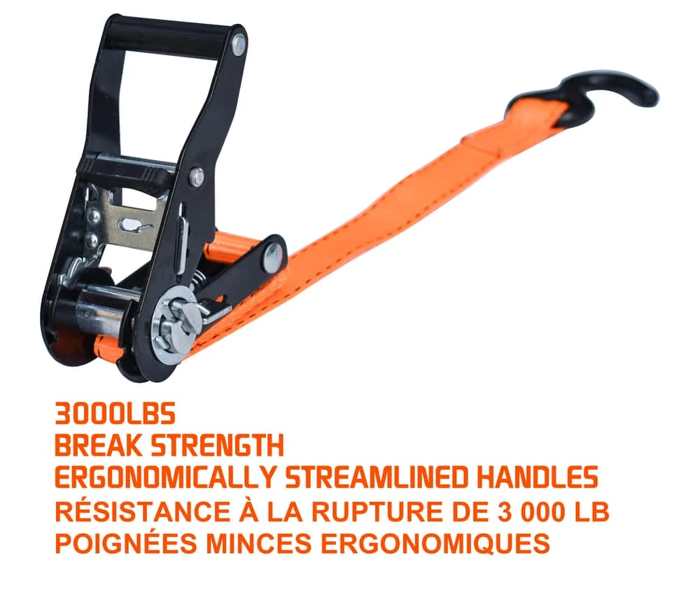 MotoMaster 3,000-lb Heavy Duty Ratchet Tie Down Strap, Non-Padded, 1-in X 10-ft, 2-pk 5 MotoMaster 3,000-lb Heavy Duty Ratchet Tie Down Strap, Non-Padded, 1-in X 10-ft, 2-pk - Image 5