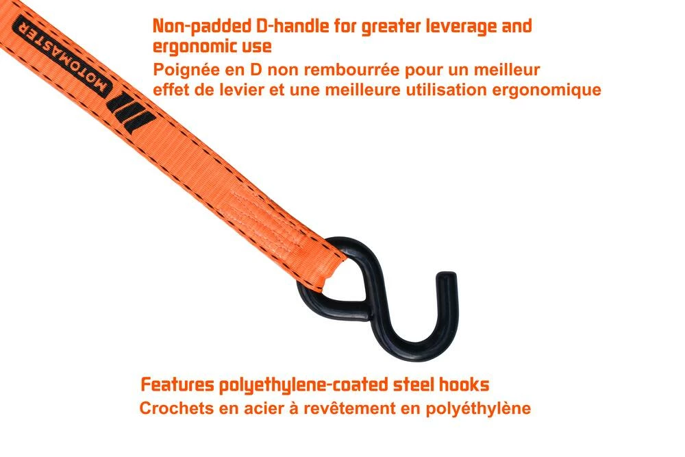 MotoMaster 3,000-lb Heavy Duty Ratchet Tie Down Strap, Non-Padded, 1-in X 10-ft, 2-pk 6 MotoMaster 3,000-lb Heavy Duty Ratchet Tie Down Strap, Non-Padded, 1-in X 10-ft, 2-pk - Image 6