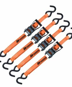 MotoMaster 3,000-lb Heavy Duty Ratchet Tie Down Strap, Non-Padded, 1-in X 10-ft, 4-pk