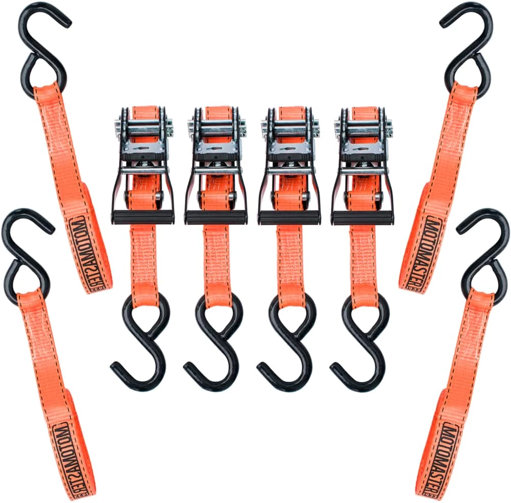 MotoMaster 3,000-lb Heavy Duty Ratchet Tie Down Strap, Non-Padded, 1-in X 10-ft, 4-pk 2 MotoMaster 3,000-lb Heavy Duty Ratchet Tie Down Strap, Non-Padded, 1-in X 10-ft, 4-pk - Image 2