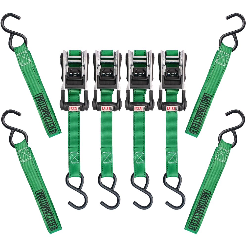 MotoMaster 1,500-lb Ratchet Tie Down, With Padded D-Handle, 1-in X 14-ft, 4-pk 2 MotoMaster 1,500-lb Ratchet Tie Down, With Padded D-Handle, 1-in X 14-ft, 4-pk - Image 2