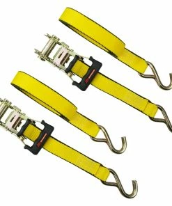 MotoMaster 5,000-lb Commercial Ratchet Tie Down Straps, With Ultra Padded Handles, 1.5-in X 14-ft, 2-pk
