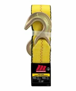 MotoMaster 9,000-lb Tow Strap, With Rust-Resistant Hooks, 2-in X 20-ft