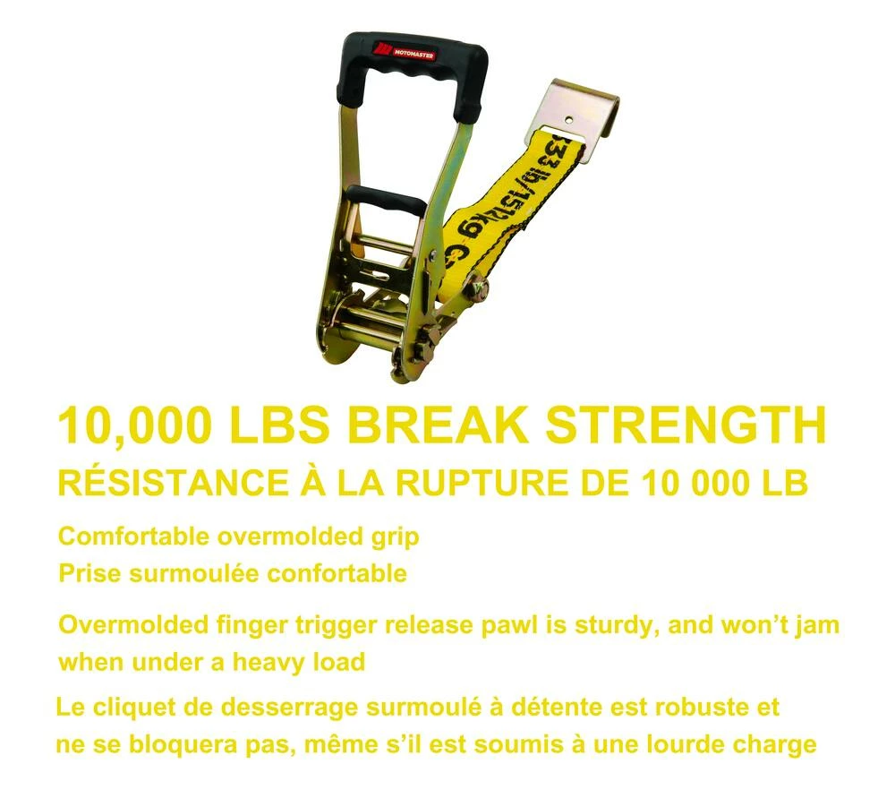 MotoMaster 10,000-lb Commercial Ratchet Tie Down Strap, With Flat Hook, 2-in X 27-ft 3 MotoMaster 10,000-lb Commercial Ratchet Tie Down Strap, With Flat Hook, 2-in X 27-ft - Image 3