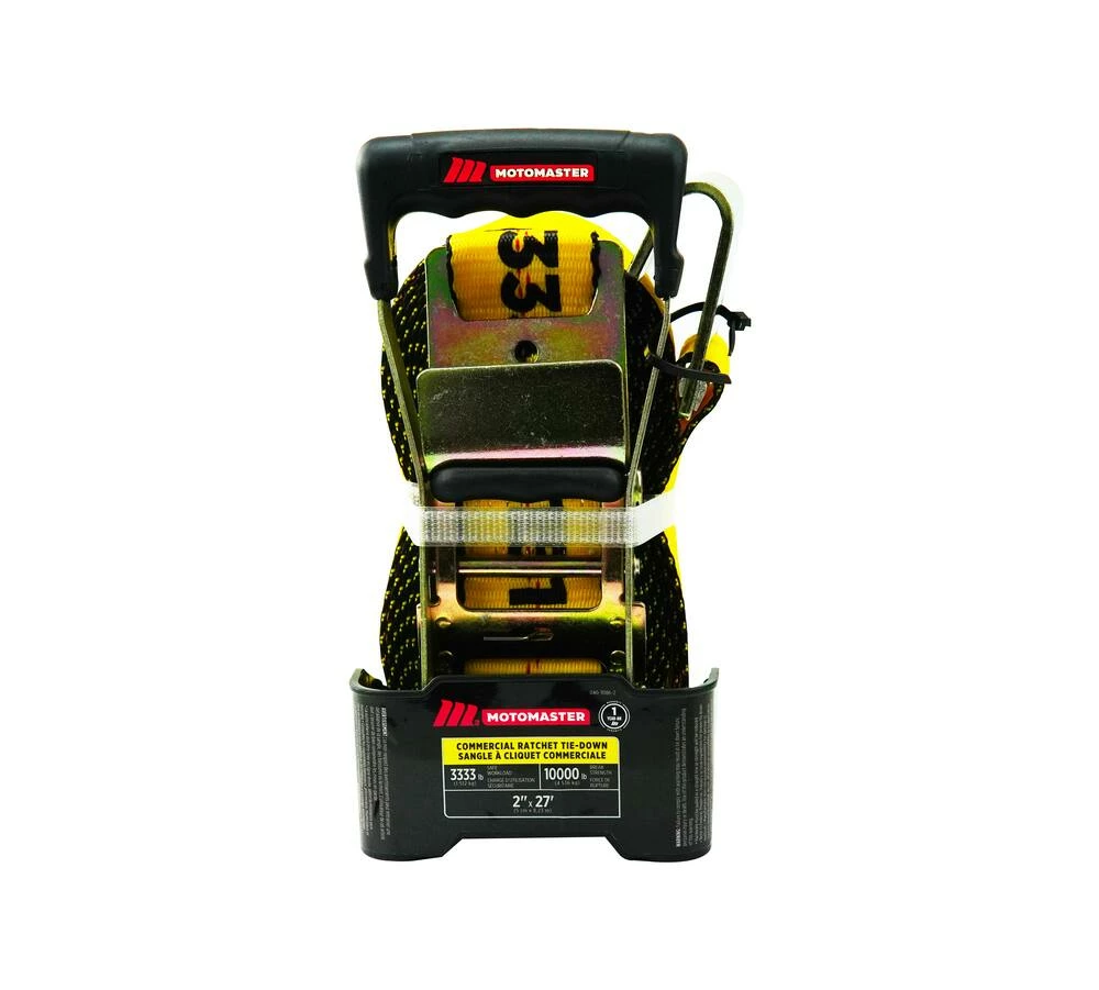 MotoMaster 10,000-lb Commercial Ratchet Tie Down Strap, With Flat Hook, 2-in X 27-ft 2 MotoMaster 10,000-lb Commercial Ratchet Tie Down Strap, With Flat Hook, 2-in X 27-ft - Image 2