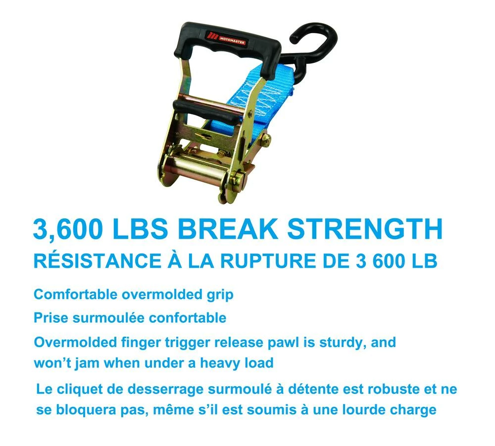 MotoMaster 3,600-lb Heavy Duty Ratchet Tie Down Strap, Assorted Sizes, 4-pk 5 MotoMaster 3,600-lb Heavy Duty Ratchet Tie Down Strap, Assorted Sizes, 4-pk - Image 5