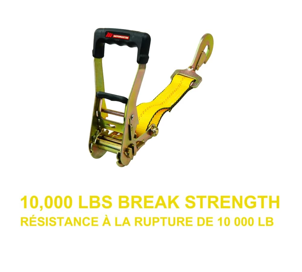 MotoMaster 10,000-lb Commercial Ratchet Tie Down Straps, With Snap Hook, 2-in X 8-ft 5 MotoMaster 10,000-lb Commercial Ratchet Tie Down Straps, With Snap Hook, 2-in X 8-ft - Image 5