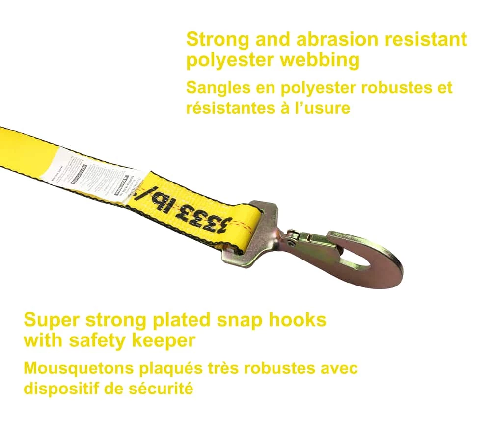 MotoMaster 10,000-lb Commercial Ratchet Tie Down Straps, With Snap Hook, 2-in X 8-ft 4 MotoMaster 10,000-lb Commercial Ratchet Tie Down Straps, With Snap Hook, 2-in X 8-ft - Image 4