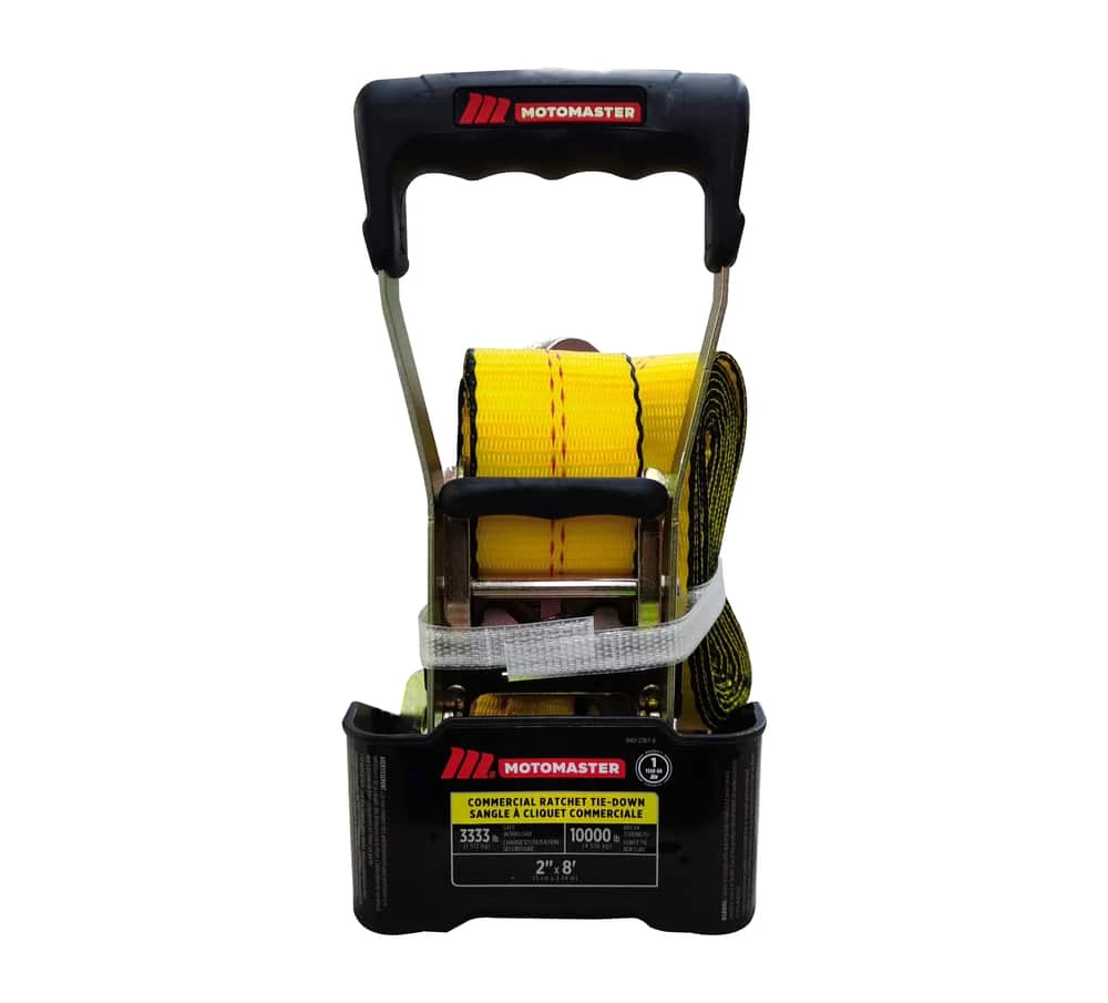 MotoMaster 10,000-lb Commercial Ratchet Tie Down Straps, With Snap Hook, 2-in X 8-ft 1 MotoMaster 10,000-lb Commercial Ratchet Tie Down Straps, With Snap Hook, 2-in X 8-ft