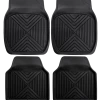 MotoMaster AutoTrends Deep Tray Rubber Car Floor Mat, Black, 4-pk