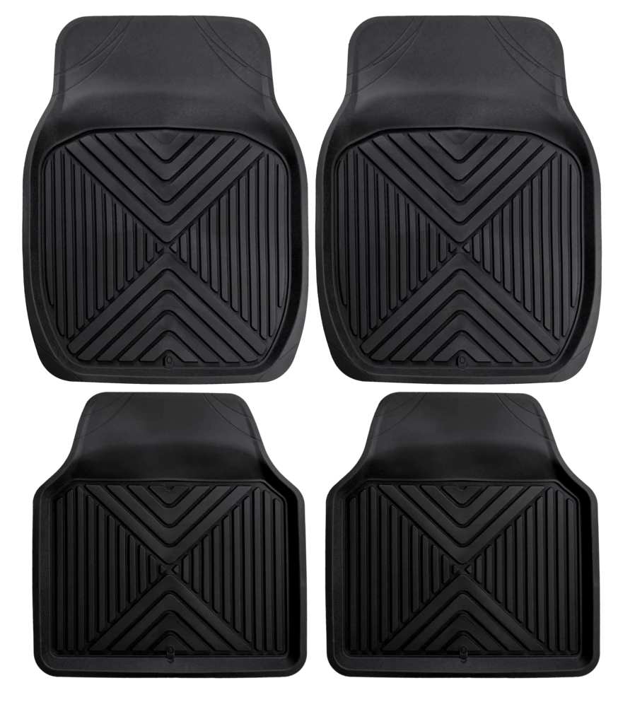 MotoMaster AutoTrends Deep Tray Rubber Car Floor Mat, Black, 4-pk 1 MotoMaster AutoTrends Deep Tray Rubber Car Floor Mat, Black, 4-pk