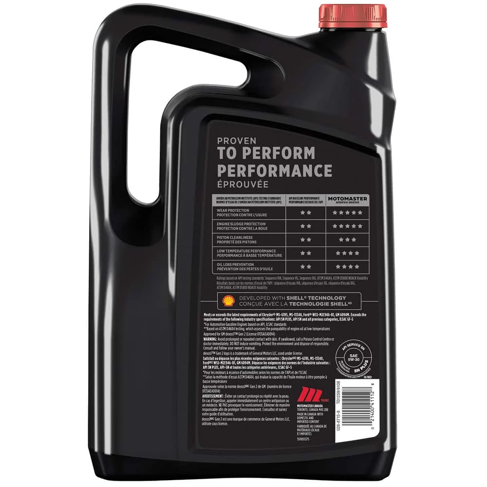 MotoMaster 5W30 Synthetic Engine/Motor Oil, 5-L 3 MotoMaster 5W30 Synthetic Engine/Motor Oil, 5-L - Image 3