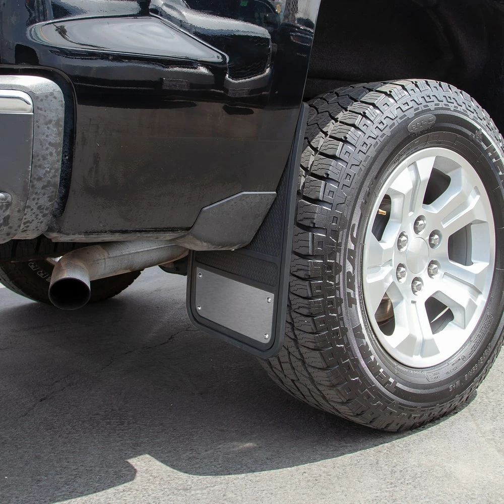 MotoMaster Universal Heavy Duty Mud Guards, Chrome Plate, Rear 2 MotoMaster Universal Heavy Duty Mud Guards, Chrome Plate, Rear - Image 2