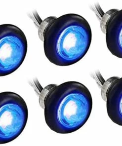 MotoMaster LED Penny Clearance/Marker Light & Grommet Kit With Polycarbonate Lens, Blue, 6-pk