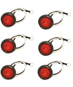 MotoMaster LED Penny Clearance/Marker Light & Grommet Kit With Polycarbonate Lens, Red, 6-pk