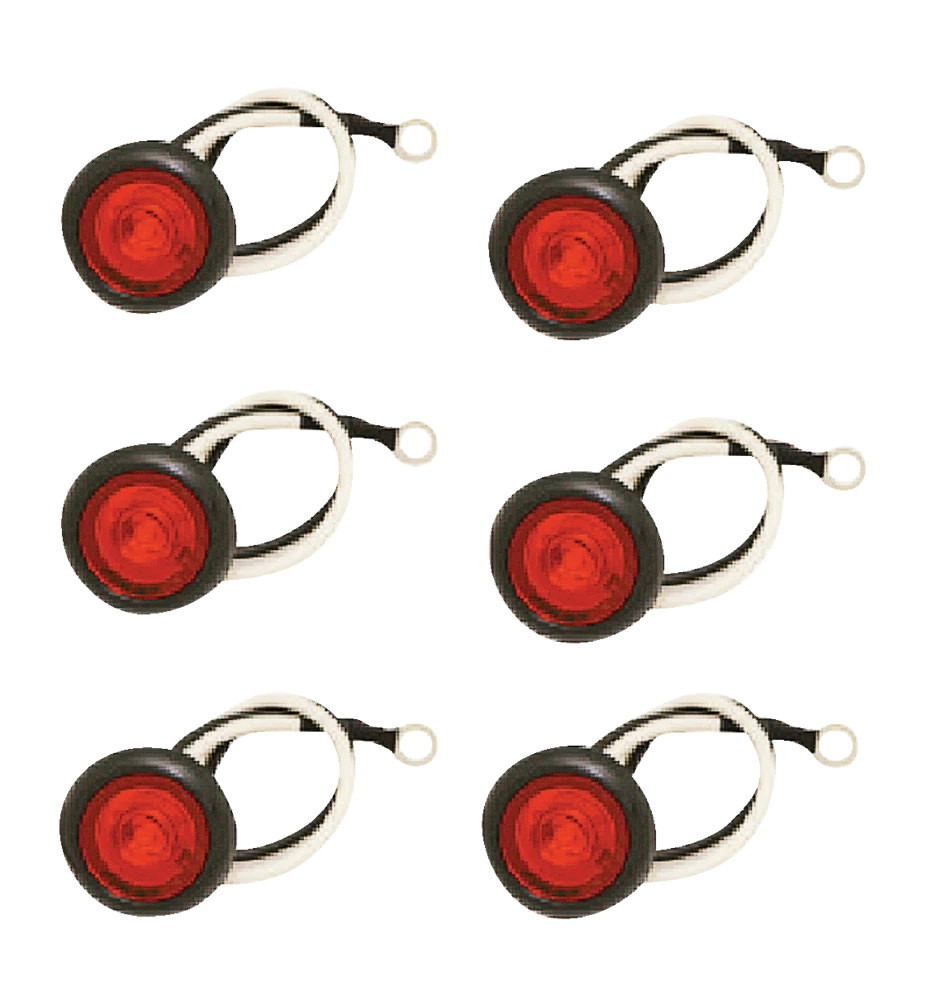 MotoMaster LED Penny Clearance/Marker Light & Grommet Kit With Polycarbonate Lens, Red, 6-pk 1 MotoMaster LED Penny Clearance/Marker Light & Grommet Kit With Polycarbonate Lens, Red, 6-pk