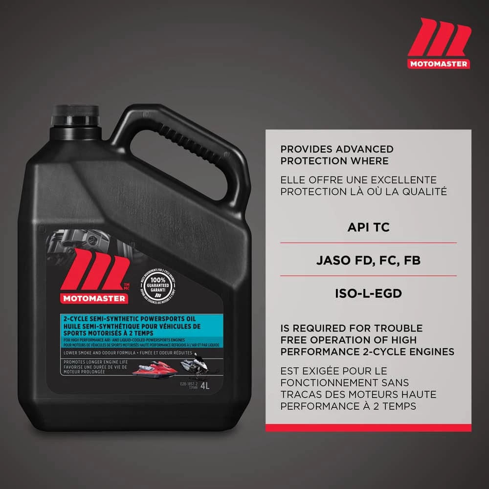 MotoMaster 2-Stoke Semi-Synthetic Powersports Oil, 4-L 3 MotoMaster 2-Stoke Semi-Synthetic Powersports Oil, 4-L - Image 3