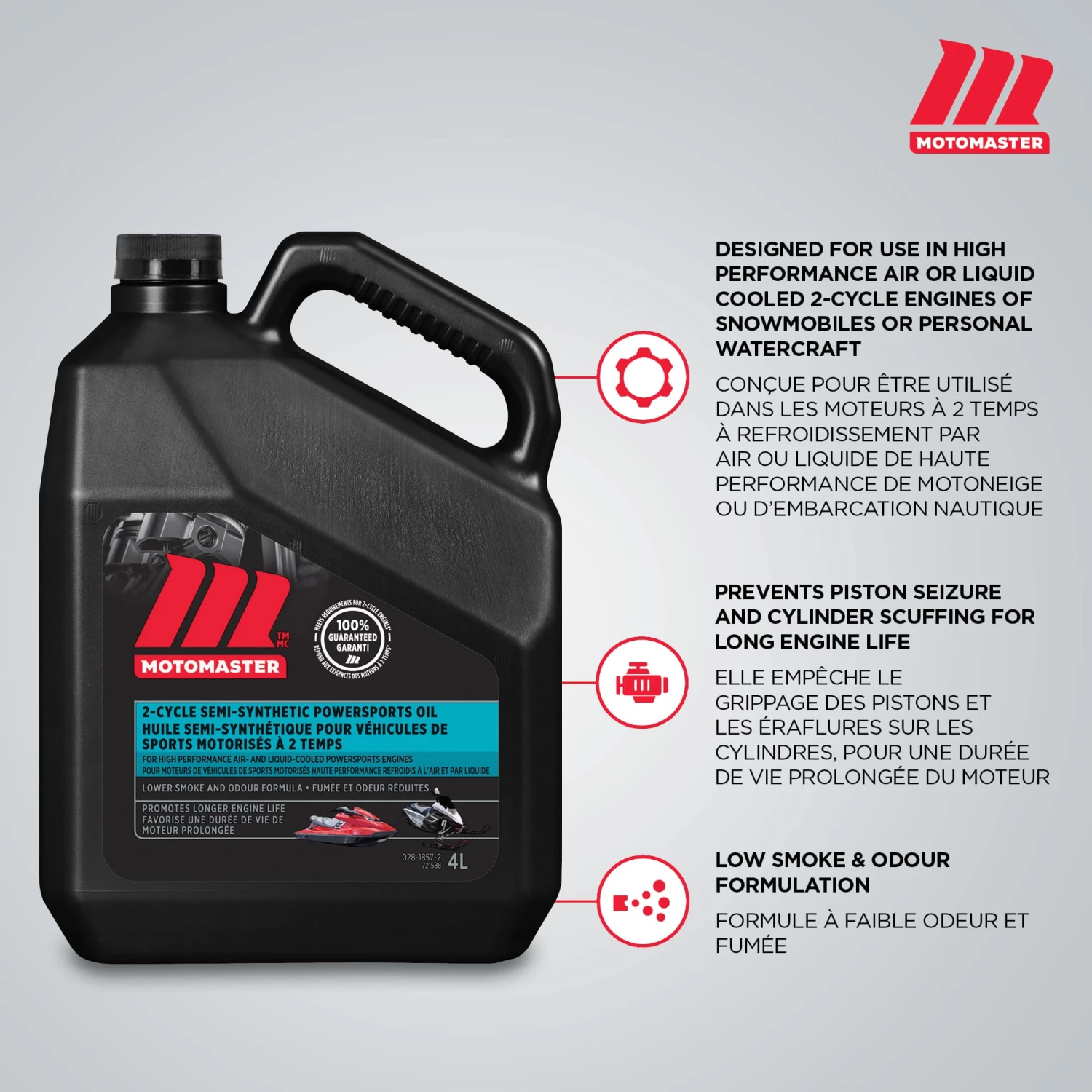 MotoMaster 2-Stoke Semi-Synthetic Powersports Oil, 4-L 4 MotoMaster 2-Stoke Semi-Synthetic Powersports Oil, 4-L - Image 4