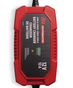 MotoMaster Simple Series Smart Battery Charger/Maintainer, Fully Automatic, 10-Amp, 12V