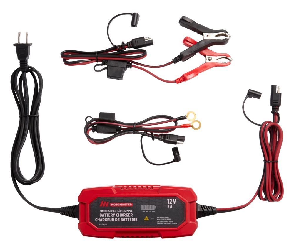 MotoMaster Simple Series Smart Battery Charger/Maintainer, Fully Automatic, 3-Amp, 12V 2 MotoMaster Simple Series Smart Battery Charger/Maintainer, Fully Automatic, 3-Amp, 12V - Image 2