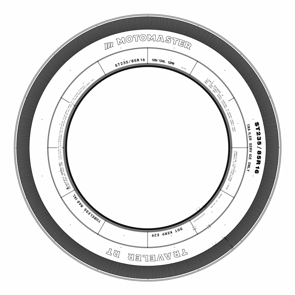 MotoMaster ST225/75R15-10PR 117/112L Trailer Tire 2 MotoMaster ST225/75R15-10PR 117/112L Trailer Tire - Image 2