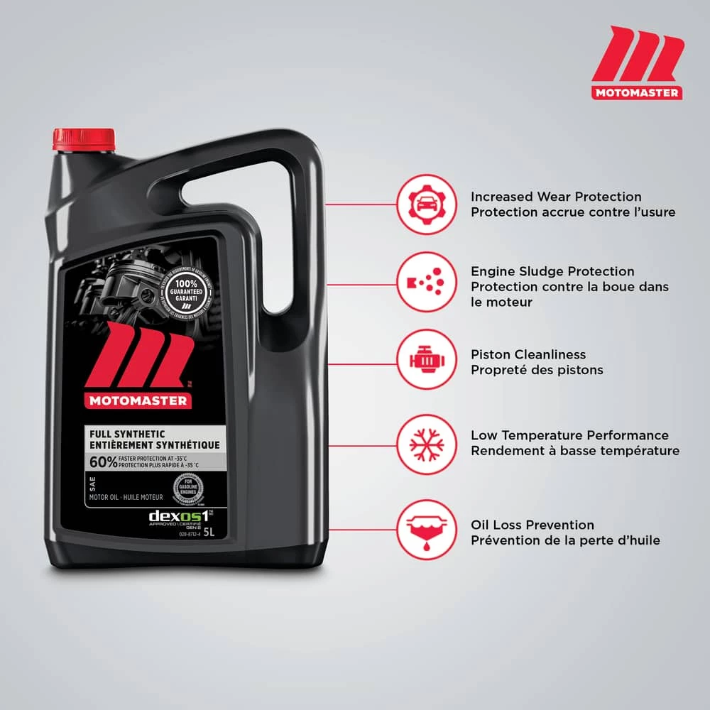 MotoMaster 5W30 Synthetic Engine/Motor Oil, 946-mL 4 MotoMaster 5W30 Synthetic Engine/Motor Oil, 946-mL - Image 4