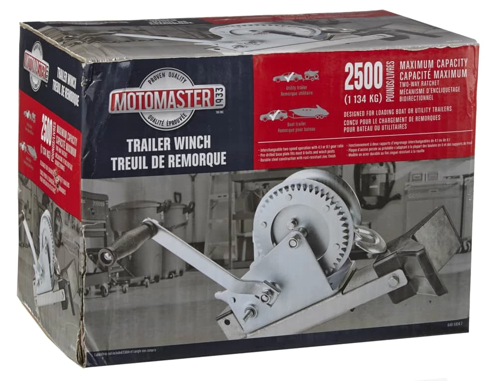 MotoMaster 2,500-lb 2-Speed Trailer Winch 2 MotoMaster 2,500-lb 2-Speed Trailer Winch - Image 2